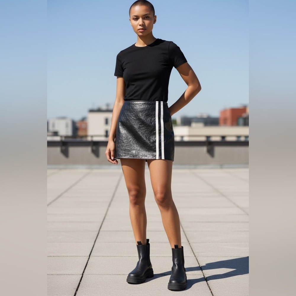 Isalis Vinyl Mini Skirt Women's Size M Black Party Clubwear